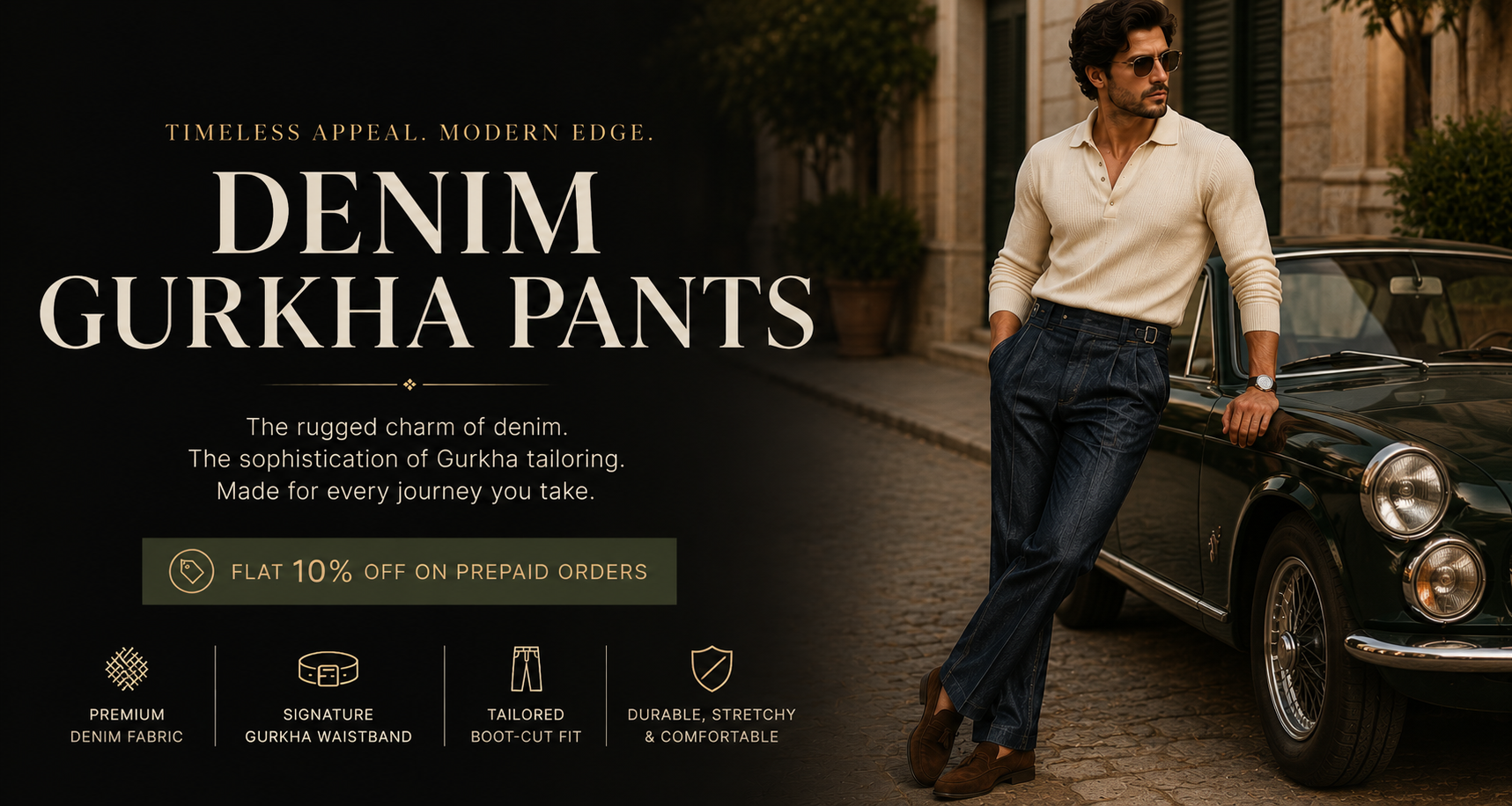 Denim Gurkha Trousers
