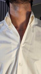Black Classic Button Gurkha Pant × Ivory White Button Down Shirt