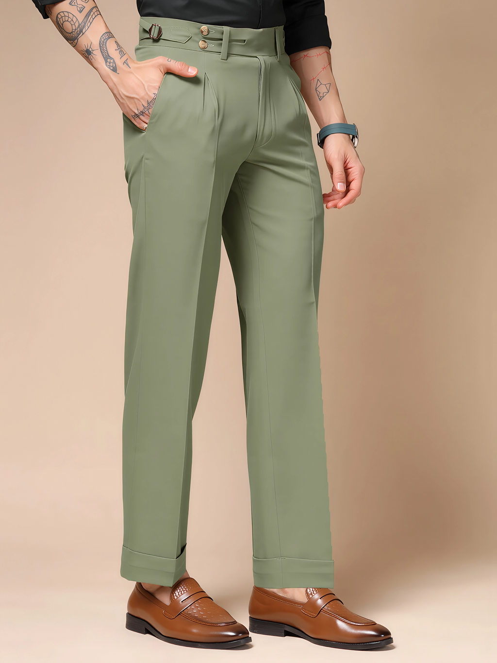 Pebble Double Buttoned GURKHA PANTS by ITALIAN VEGA®