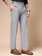 Ash Grey Double Buttoned GURKHA PANTS by ITALIANVEGA®