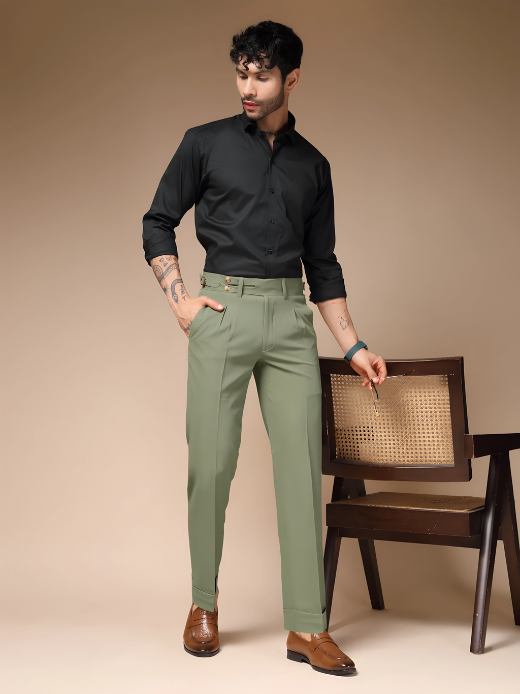 Pebble Double Buttoned GURKHA PANTS by ITALIAN VEGA®
