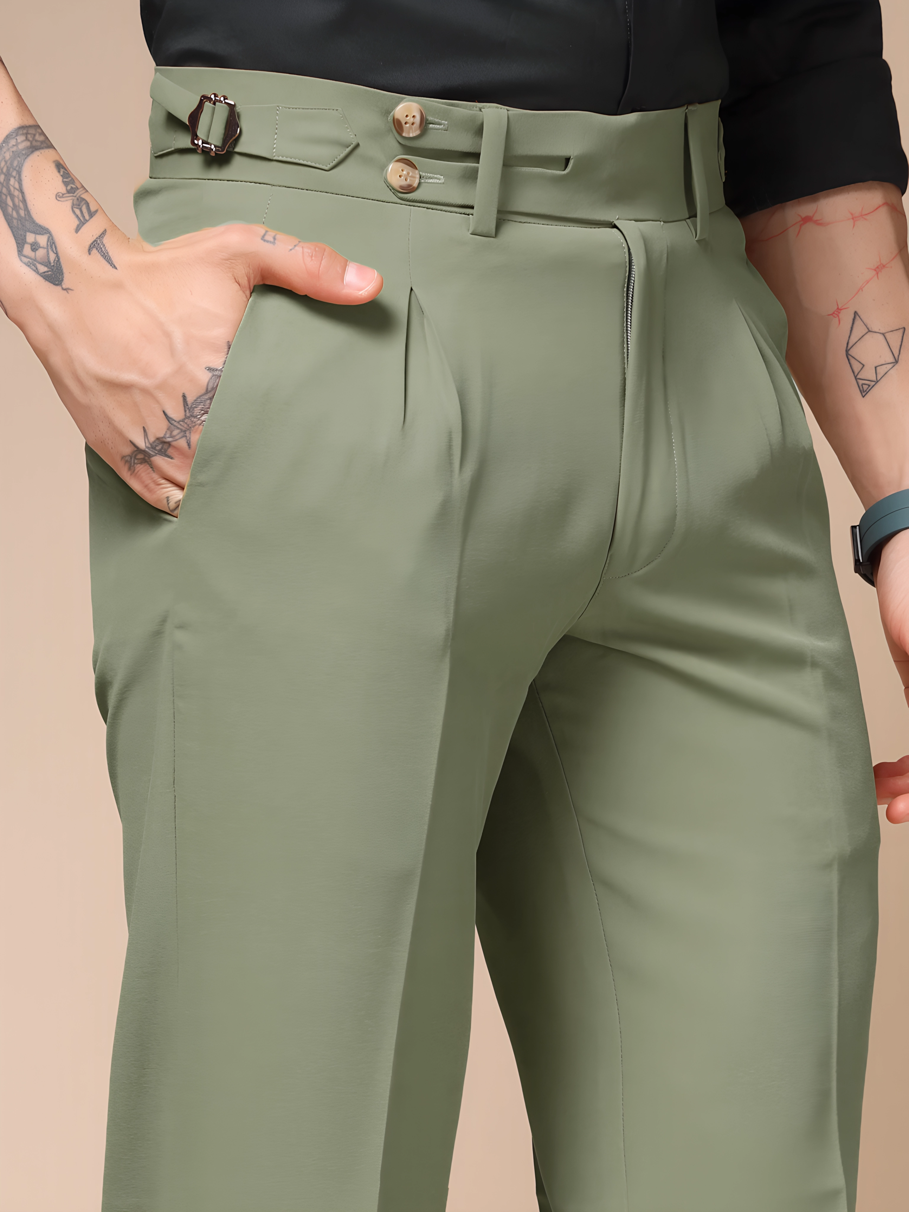 Pebble Double Buttoned GURKHA PANTS by ITALIAN VEGA®