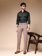 Khakhi Oxford Herringbone Gurkha Pants | Boot Cut Fit by Italian Vega®