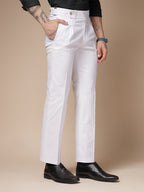 White Linen Oxford Gurkha Pants | Boot Cut Fit by Italian Vega®