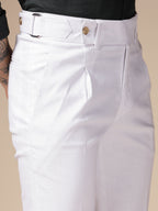 White Linen Oxford Gurkha Pants | Boot Cut Fit by Italian Vega®