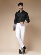 White Linen Classic Buckle Gurkha Pants – Boot Cut Fit by Italian Vega®