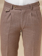 Khakhi Signature Flap Herringbone Gurkha Pants | Boot Cut Fit by Italian Vega®