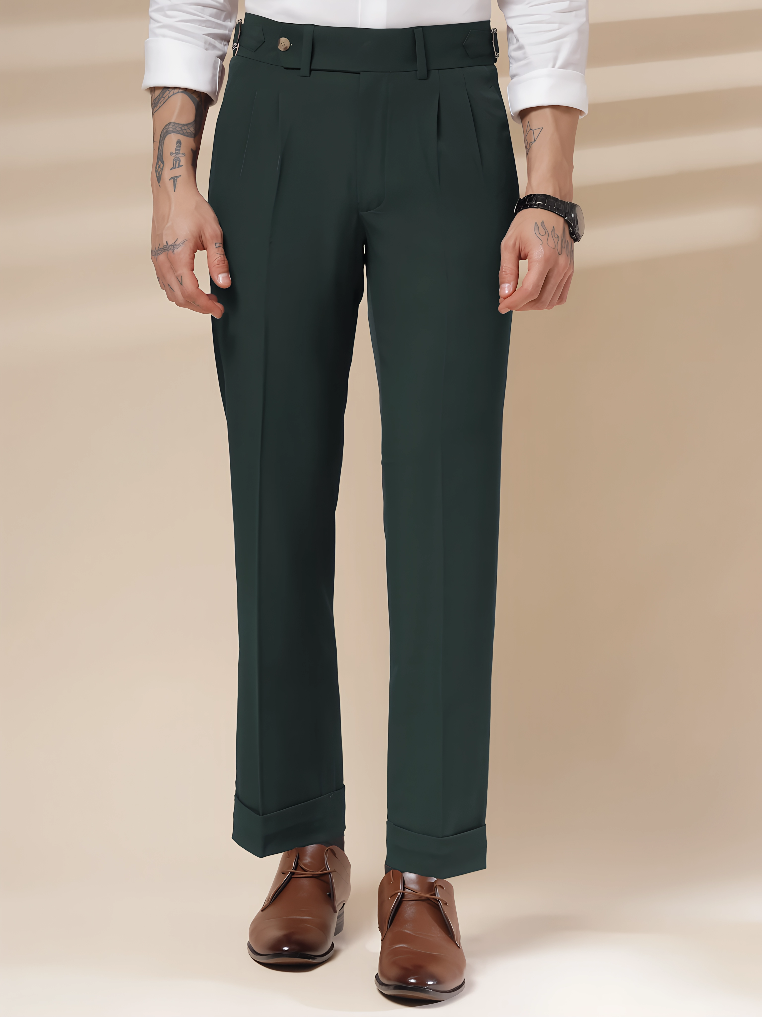 Bottle Green Signature Formal Gurkha Pants by ITALIAN VEGA®
