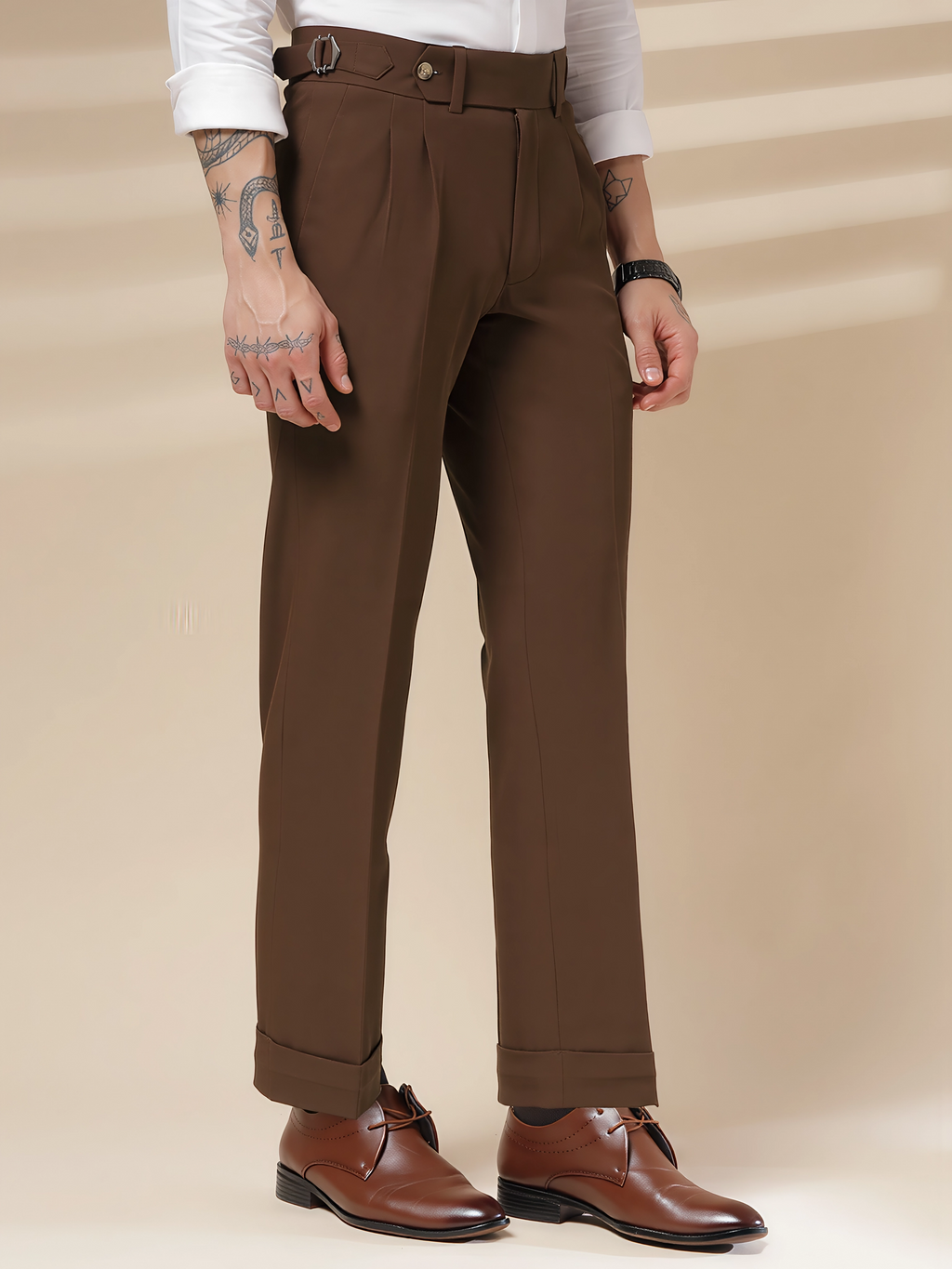 Brown Signature Formal Gurkha Pants by ITALIAN VEGA®