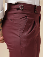 Wine Signature Buttoned Formal Gurkha Pants by ITALIAN VEGA®