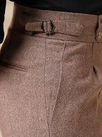 Khakhi Signature Buttoned Herringbone Gurkha Pants | Boot Cut Fit by Italian Vega®