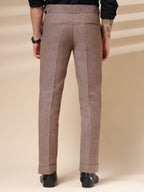 Khakhi Signature Buttoned Herringbone Gurkha Pants | Boot Cut Fit by Italian Vega®