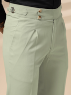 Lime Signature Buttoned Formal Gurkha Pants by ITALIAN VEGA®