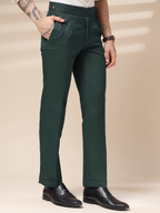 Bottle Green Classic Buttoned Formal Gurkha Pants by ITALIAN VEGA®