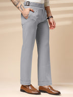 Ash Grey Classic Buckle Gurkha Pants by Italian Vega®