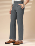 Stone Grey Double Buttoned GURKHA PANTS by ITALIANVEGA®