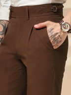 Brown Double Buttoned GURKHA PANTS by ITALIANVEGA®