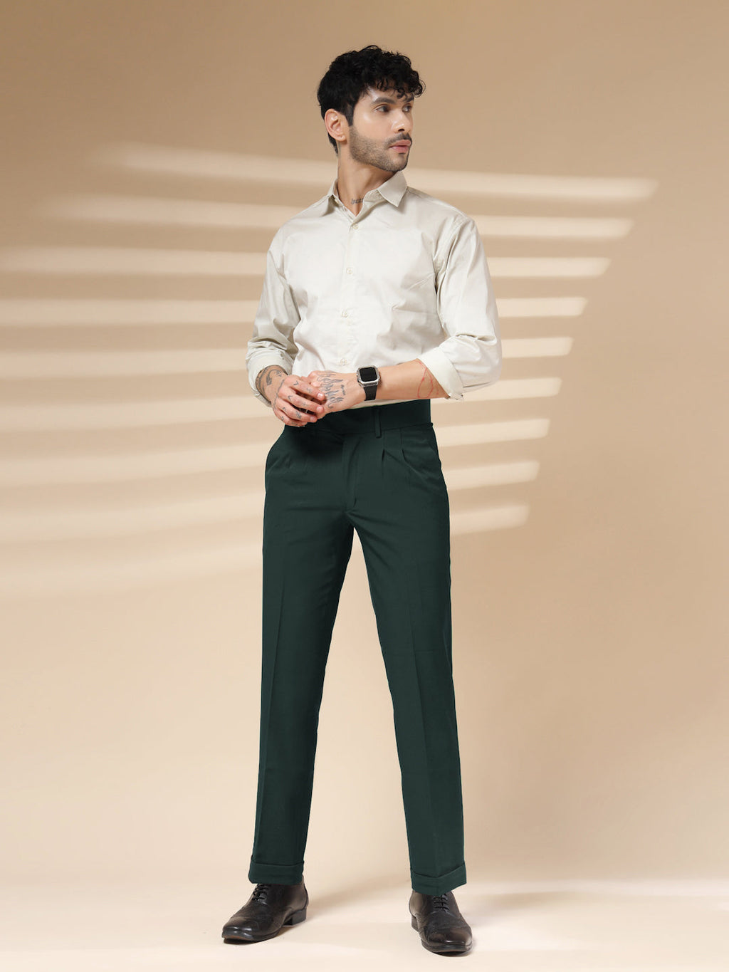 Bottle Green Double Buckle Formal Gurkha Pants by ITALIAN VEGA®