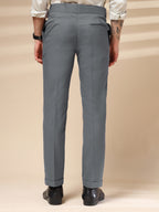 Stone Grey Classic Buckle Formal Gurkha Pants by ITALIAN VEGA®