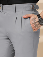 Ash Grey Signature Formal Gurkha Pants by ITALIAN VEGA®