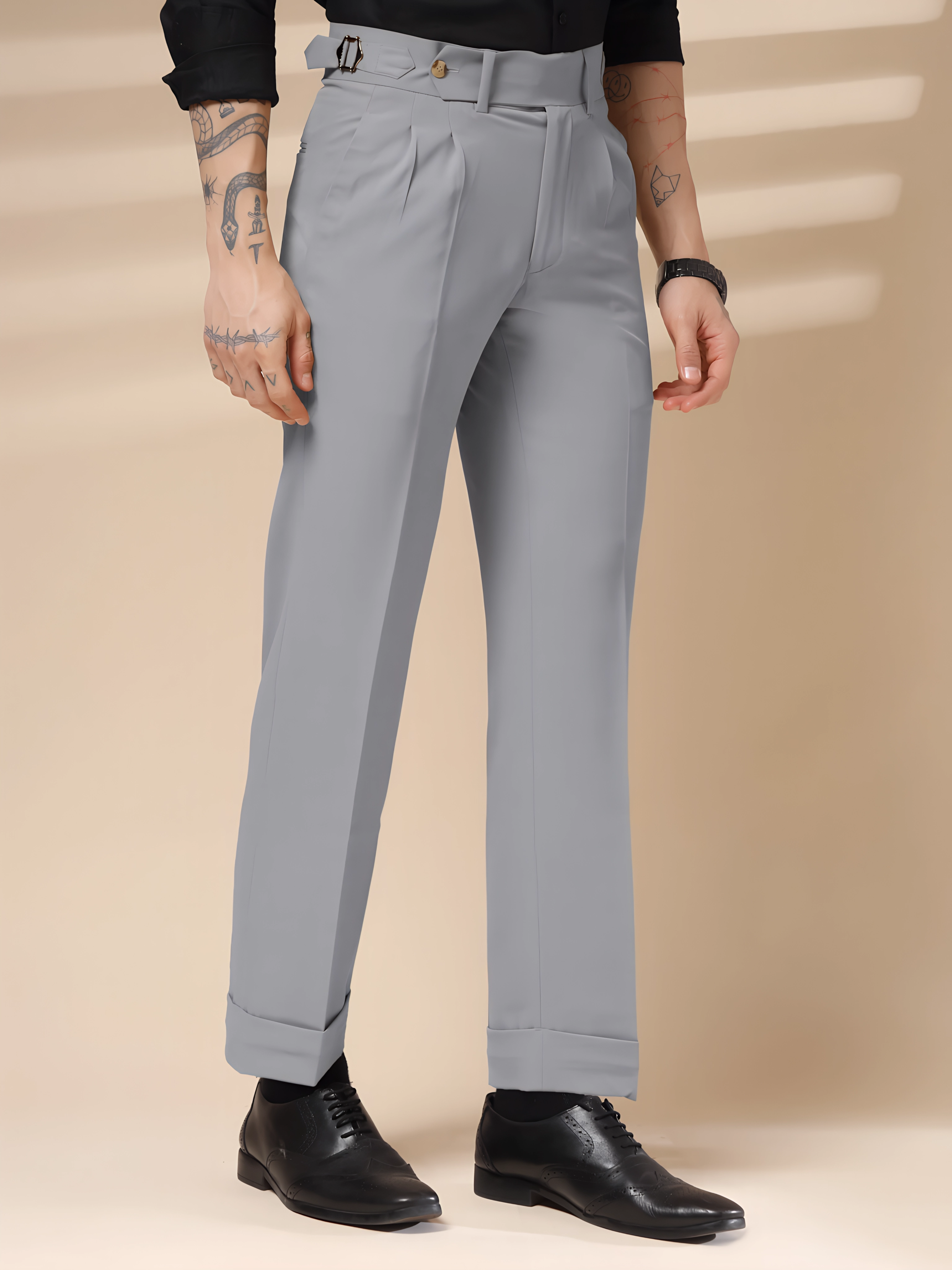 Ash Grey Signature Formal Gurkha Pants by ITALIAN VEGA®