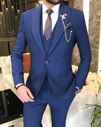 ITALIAN FIT MEN'S BLUE SUIT BY ITALIAN VEGA® (3-Piece)