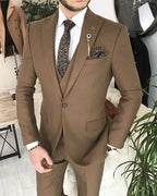 ITALIAN FIT MEN'S BROWN SUIT BY ITALIAN VEGA® (3-Piece)