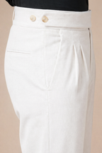 Snow White Corduroy Classic Button Gurkha Pants | Boot Cut Fit by ITALIAN VEGA®