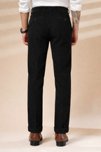 Black Corduroy Signature Flap Gurkha Pants | Boot Cut Fit by ITALIAN VEGA®