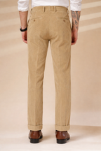 Khakhi Corduroy Signature Flap Gurkha Pants | Boot Cut Fit by ITALIAN VEGA®