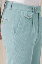 Sage Green Corduroy Signature Flap Gurkha Pants | Boot Cut Fit by ITALIAN VEGA®