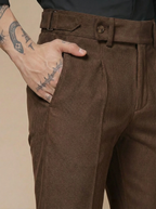 Brown Corduroy Oxford Gurkha Pants | Boot Cut Fit by ITALIAN VEGA®