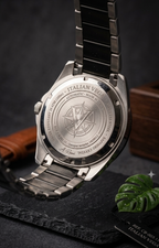 Italian Vega Monarch Day-Date Watch – Gunmetal Black Luxury Timepiece