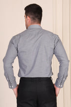 Old Money Grey Textured One Piece Collar Shirt by Italian Vega®
