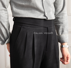Black Corduroy Classic Button Gurkha Pants by ITALIAN VEGA®