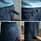 Old Money Black Shirt with Blue Veteran Denim Gurkha Pant by ITALIAN VEGA®