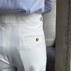 Old Money Black Shirt with White Signature Buttoned Gurkha Pant by ITALIAN VEGA®