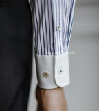 Old Money Classic Stripe Shirt with Anthracite Flannel Signature Buttoned Gurkha Pant by ITALIAN VEGA®