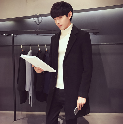 Black Wool and Blends Trench Over Coat by ITALIAN VEGA® (Winter Special)