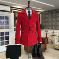 Arctic Red Double Breasted Over Coat by ITALIAN VEGA® (Winter Special)