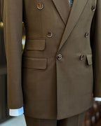 ITALIAN FIT MEN'S BROWN DOUBLE BREASTED SUIT BY ITALIAN VEGA® (2-PIECE)